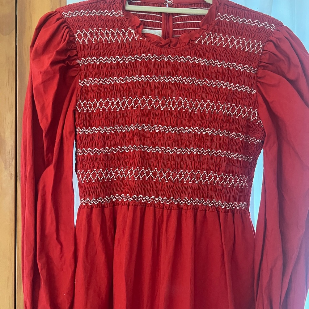 Dondolo Vibrant Red Long Sleeve Dress